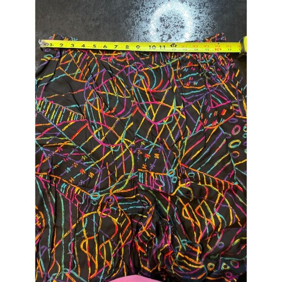 Vintage 90s Black Multicolor Squiggles Made in USA Basic Editions Shorts Sz 18 - Picture 8 of 11